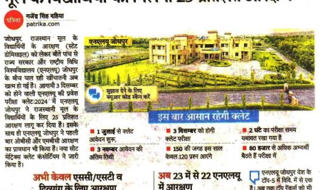 State Reservation Introduced at NLU Jodhpur
