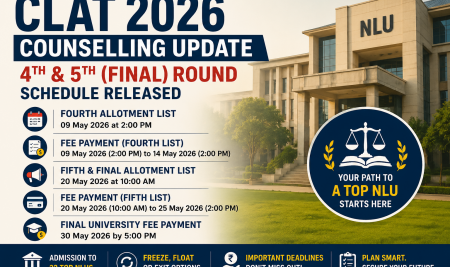 CLAT 2026 Counselling Update: Fourth and Fifth Allotment Lists Schedule Released