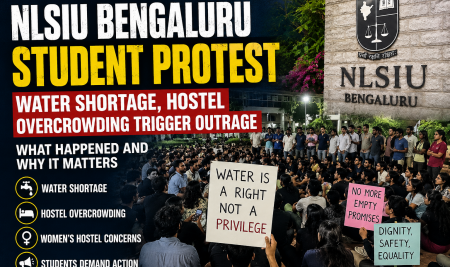 NLSIU Bengaluru Student Protest 2026: Water Shortage, Hostel Overcrowding and Student Welfare Concerns at India’s Top Law School
